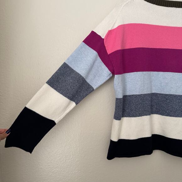 Talbots Womens Multicolor Striped Sweater Pullover Longsleeve Soft Top Size XL - Picture 10 of 11